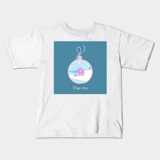 Christmas ball with winter landscape Kids T-Shirt